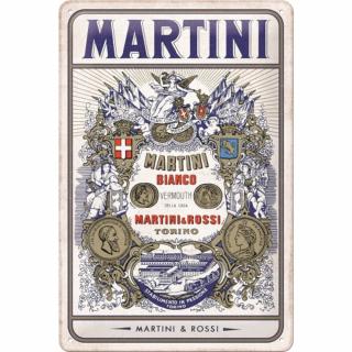 Placa metalica 20x30 Martini - Bianco Vermouth Label - Logo Martini Alb din Vermouth