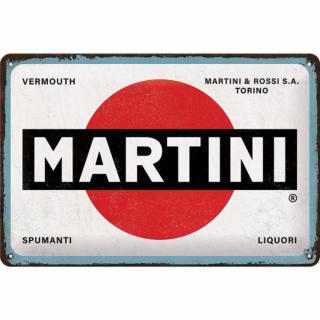 Placa metalica 20x30 Martini - Logo White - Sigla pe fundal Alb