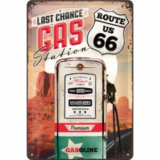 Placa metalica 20X30 Route 66 - Gas Station - Soseaua 66 - Benzinarie
