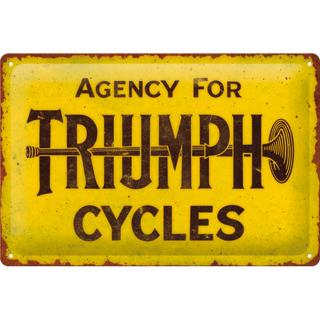 Placa metalica 20x30 Triumph Agency for Cycles - Agentia Motocicletelor