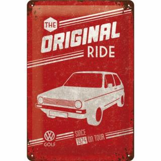 Placa metalica 20X30 Volkswagen Golf - The Original - Golful Autentic