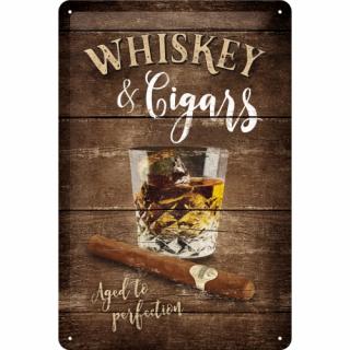 Placa metalica 20X30 Whiskey  Cigars - Whiskey si Trabucuri