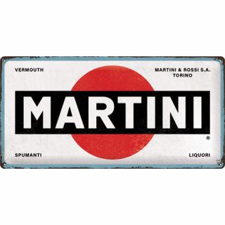 Placa metalica 25x50 Martini - Logo Alb