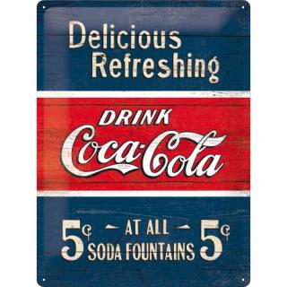 Placa metalica 30X40 Coca-Cola - Delicious Refreshing Blue - Delicios si racoritor - Albastru