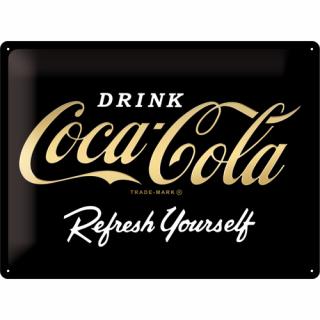 Placa metalica 30x40 Coca-Cola logo Gold - Sigla Aurie