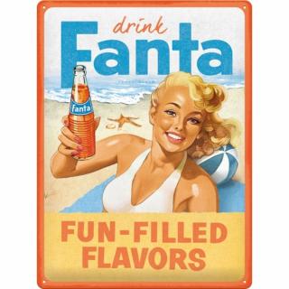 Placa metalica 30X40 Fanta - Beach Girl - Fata de pe plaja