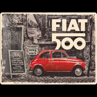 Placa metalica 30X40 Fiat 500