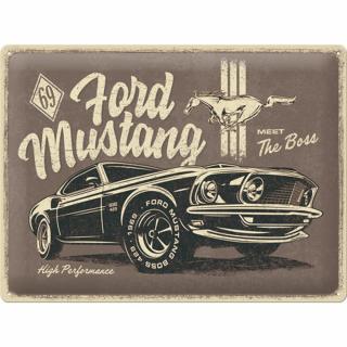 Placa metalica 30X40 Ford Mustang - The Boss