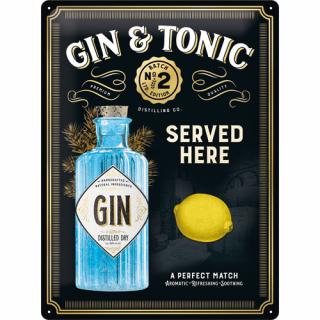 Placa metalica 30x40 Gin  Tonic Gold - Gin Tonic Rece