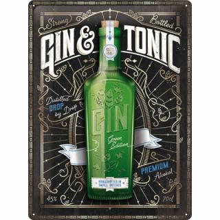 Placa metalica 30X40 Gin  Tonic Green Edition - Gin Tonic editia verde