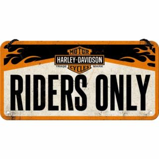 Placa metalica cu snur 10x20 Harley-Davidson Riders only -Doar pentru Soferi de Harley-Davidson