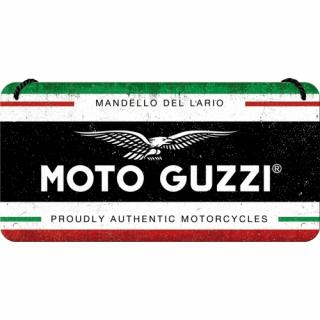 Placa metalica cu snur 10x20 Motto Guzzi - Motociclete Italienesti