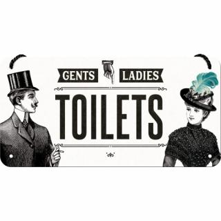 Placa metalica cu snur 10x20 Toilets - Toalete