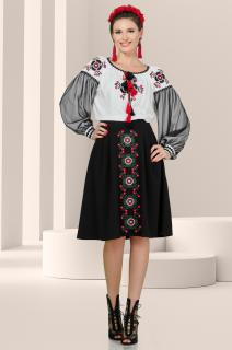 Bluza Effect alba gen ie cu  motive traditionale brodate