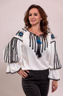 Bluza Effect cu broderie si dantela de bumbac