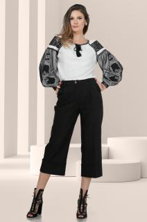 Bluza Effect eleganta alba brodata cu motive traditionale