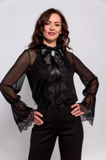 Bluza eleganta Effect cu funda satin si camee