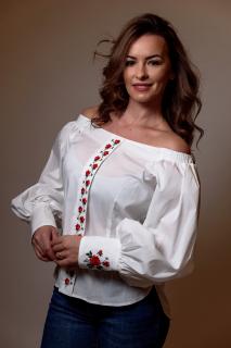 Bluza poplin cu broderie