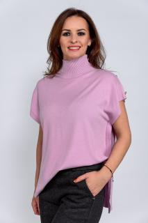 Pulover spuma de zmeura cu nasturi bijuterie