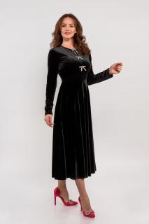 Rochie de ocazie din catifea cu fundite din strasuri