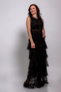 Rochie de ocazie lunga romantica din dantela cu detalii rafinate