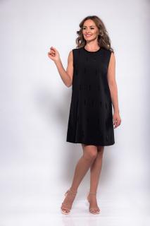 Rochie eleganta cu aplicatii din franjuri mici din margele negre