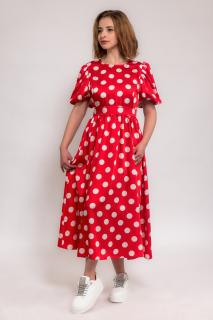 Rochie rosie cu buline
