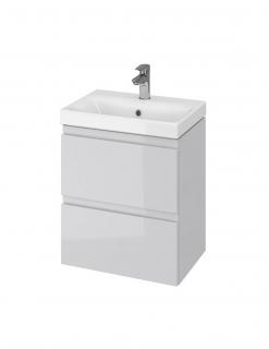 Baza si lavoar CS9721 - 50 cm, suspendat, sertare, gri