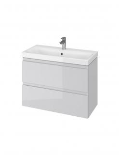 Baza si lavoar CS9741 - 80 cm, suspendat, sertare, gri