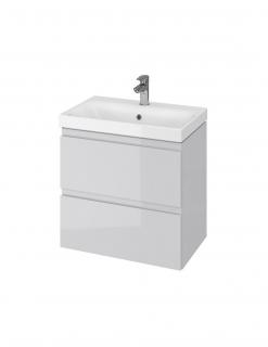 Baza si lavoar CS9761 - 60 cm, suspendat, sertare, gri
