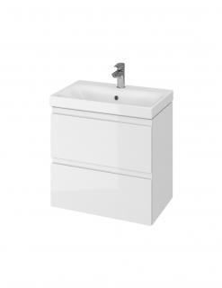 Baza si lavoar CS9771 - 60 cm, suspendat, sertare, alb