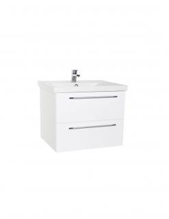 Baza si lavoar GN0541 - 60 cm, suspendat, sertare, alb