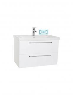 Baza si lavoar GN0541 - 80 cm, suspendat, sertare, alb