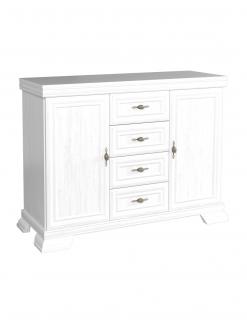 Comoda living VM3, 2 usi, 4 sertare, Alb Antichizat