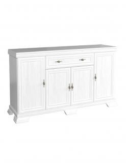 Comoda living VM4, 4 usi, un sertar, Alb Antichizat