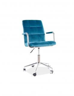 Scaun birou copii SL Q022 turcoaz velvet