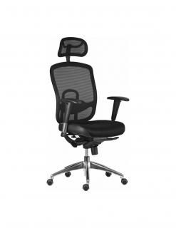 Scaun ergonomic mesh cu tetiera Oklahoma negru