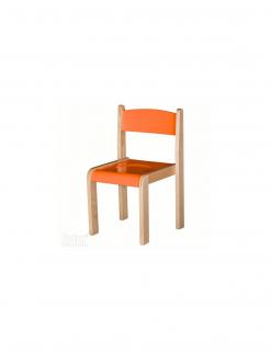 Scaun lemn gradinita Bambi, H31, portocaliu