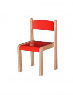 Scaun lemn gradinita Bambi, H31, rosu
