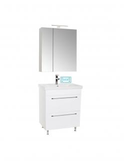 Set Baza, lavoar baie GN0541 cu sertare si oglinda Celine - 60 cm alb