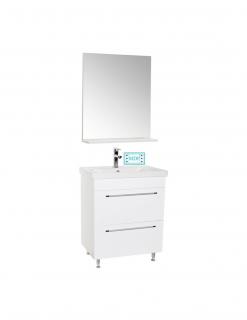 Set Baza, lavoar baie GN0541 cu sertare si oglinda GN0671 - 60 cm alb