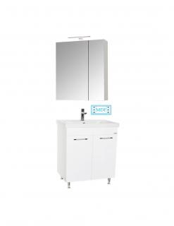 Set Baza, lavoar baie GN0541 cu usi si oglinda Celine - 60 cm alb