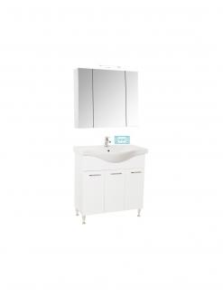 Set Baza, lavoar baie GN1531 cu usi si oglinda Celine - 80 cm