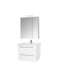 Set Baza si lavoar GN0541 cu sertare, suspendat si Oglinda Celine - 60 cm, alb