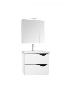 Set Baza si lavoar GN0971 suspendat si Oglinda Celine - 70 cm, alb