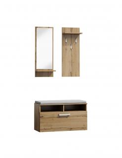 Set mobilier hol cu oglinda SL P003 stejar wotan