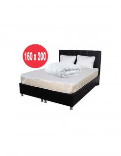 Set Saltea Superortopedica SOFIA 160x200x20 plus 2 perne microfibra 50x70 plus Husa plus Pilota microfibra iarna 180x200