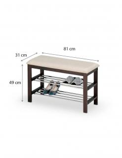 Suport pantofi lemn tip taburete HM ST3 crem - wenge