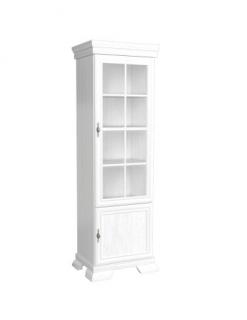 Vitrina living VMW1, 2 usi, 4 polite, Alb Antichizat