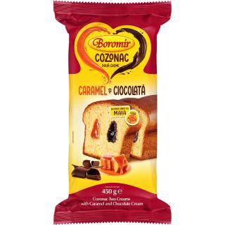 Cozonac Boromir crema cu caramel si ciocolata 450g